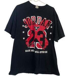 Fruit of the Loom Michael Jordan Chicago Bulls Shirt Men 2X NBA Cotton Black #23